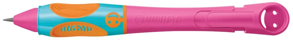PELIKAN griffix Druck-Bleistift für Linkshänder in der Farbe lovely pink, Seitenansicht mit ausgefahrener Mine.