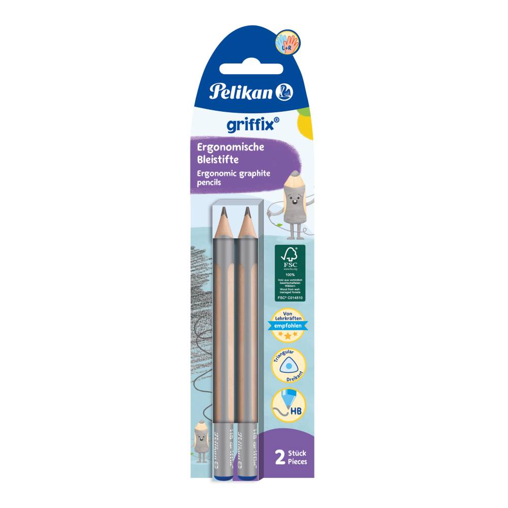 Ergonomischer Bleistift | griffix | Schreiblernbleistift | 2er Pack | HB | PELIKAN