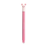 EBERHARD FABER Animal Erase It! Gelschreiber in der Farbe pink, Stiftkappe im Design eines Schweinchens, Frontalansicht.