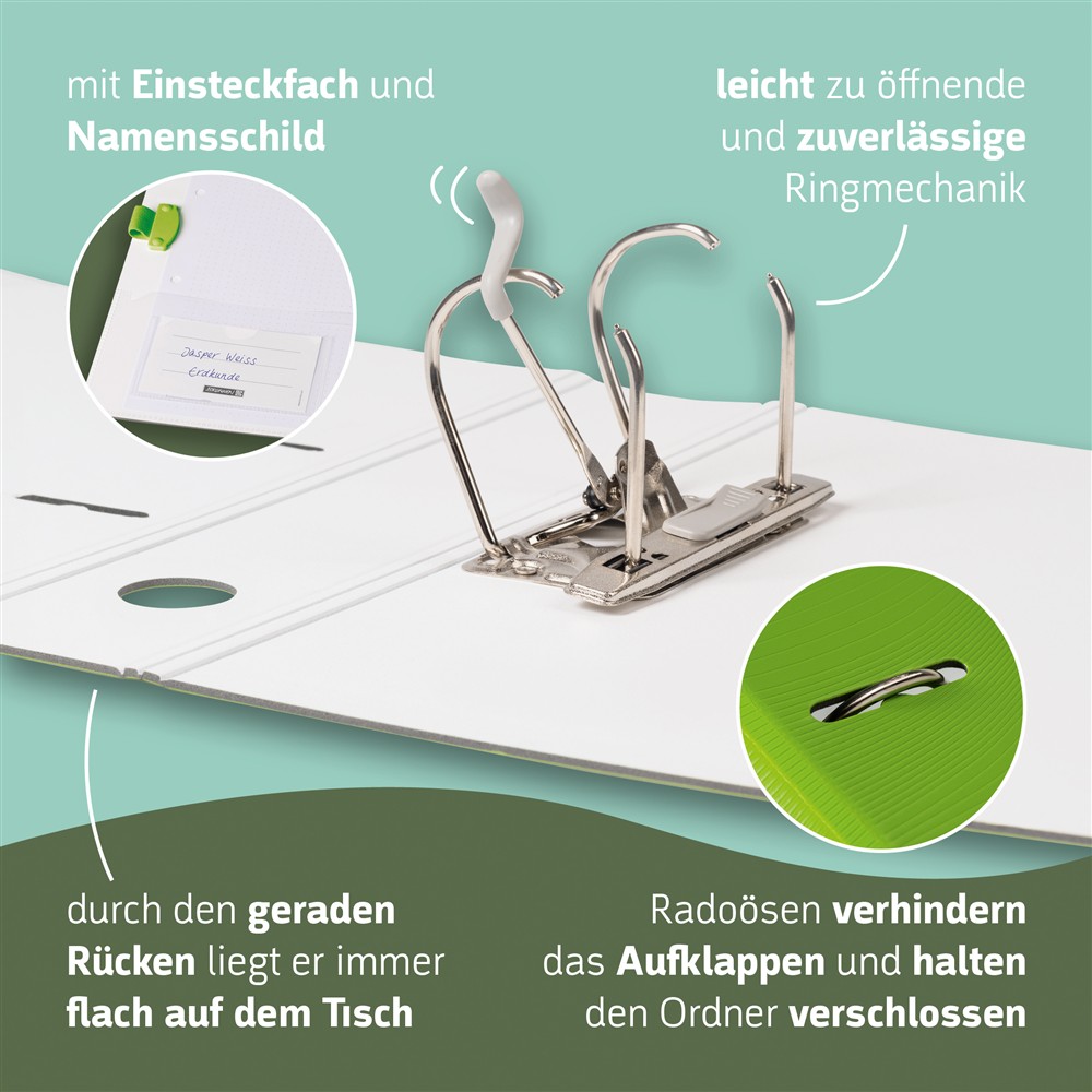 Ordner Plastik | Wave | A4 | breiter Rücken | kiwi | BRUNNEN – Bild 6