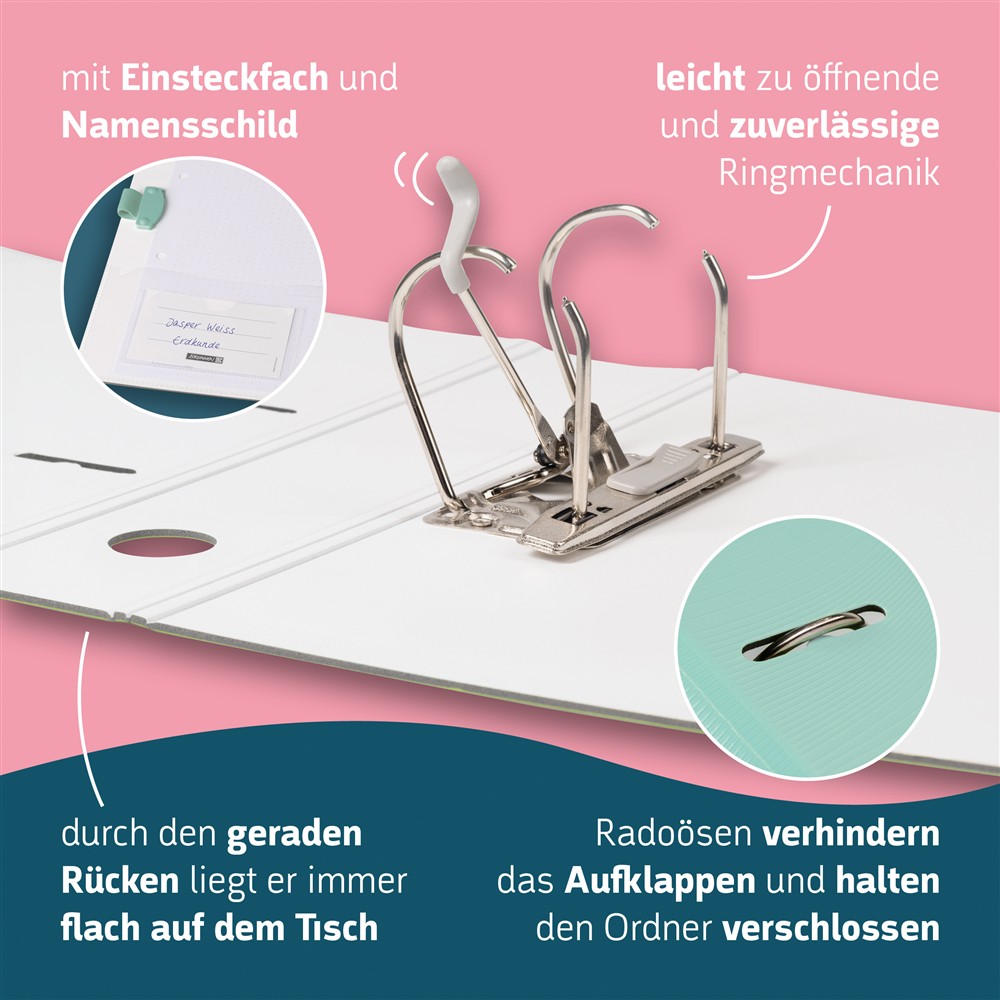 Ordner Plastik | Wave | A4 | breiter Rücken | mint | BRUNNEN – Bild 6