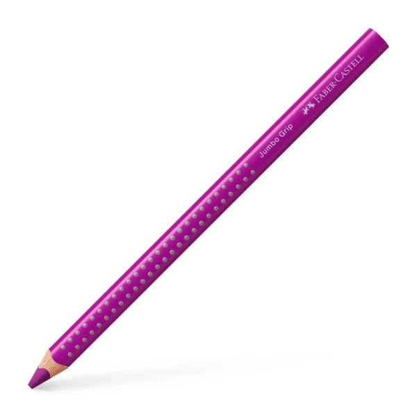 Faber-Castell Jumbo Grip Buntstift in der Farbe Lavendel, Schrägansicht.