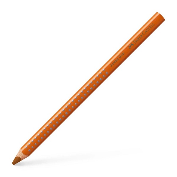 Faber-Castell Jumbo Grip Buntstift in der Farbe Nussbraun, Schrägansicht.