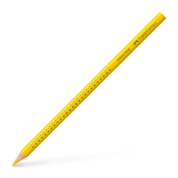 Faber-Castell Colour Grip Buntstift in der Farbe Honiggelb, Schrägansicht.