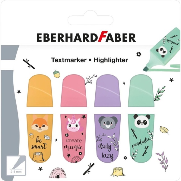 Textmarker Mini Animal | 4er Pack | EBERHARD FABER