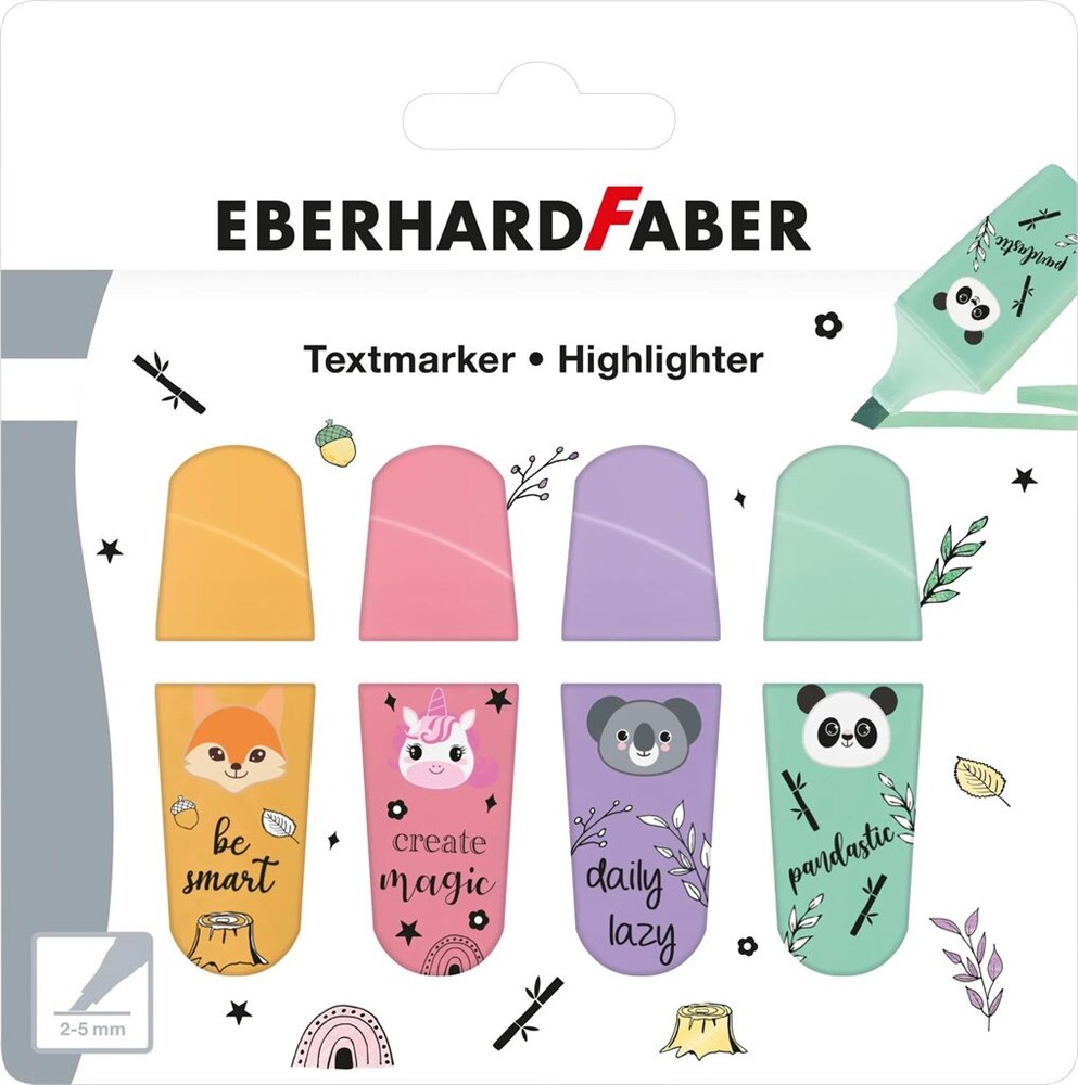 Textmarker Mini Animal | 4er Pack | EBERHARD FABER