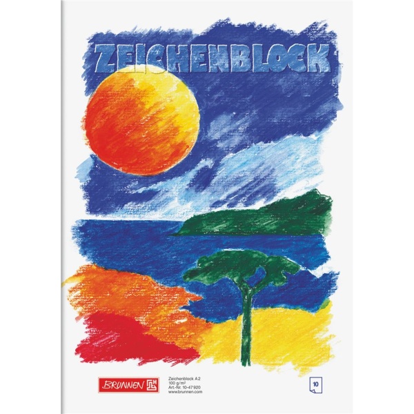 Zeichenblock | A2 | 10 Blatt | 100 g/m² Premiumpapier | BRUNNEN