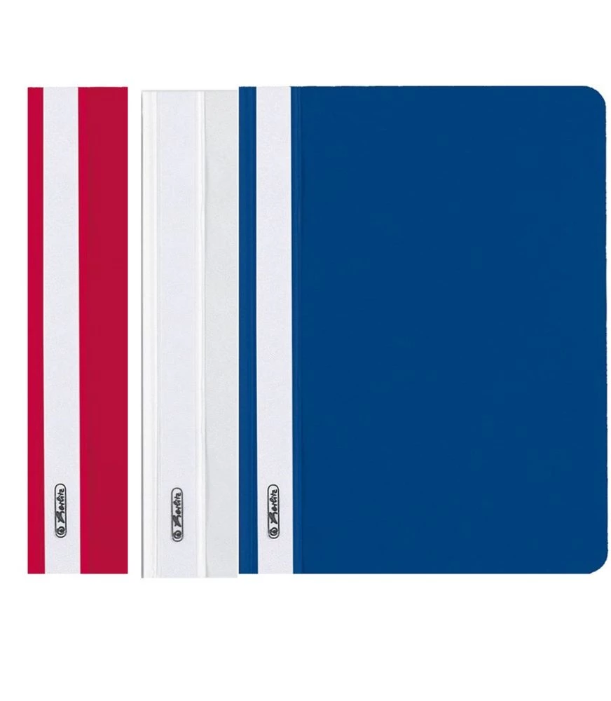 HERLITZ Schnellhefter aus PP für DIN A5 in fünf Farben.